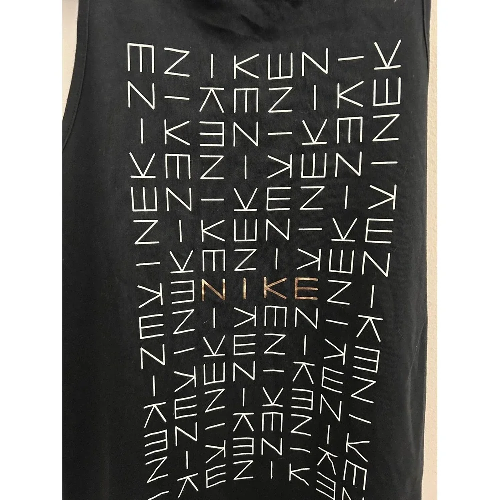 Nike Dri-FIT Graphic Tank Top Womens XS Black‎ Excellent Athletic Cut Sleeveless